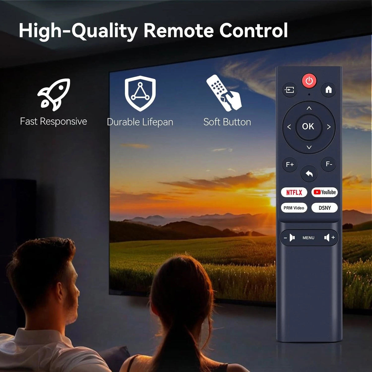 Remote Control For DBPOWER E2,VIZONY E1 Pro,ZDSSY P92MAX-W Projectors