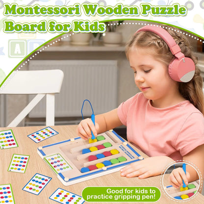 Kids Montessori Magnetic Wooden Toys: 3 4 5 6 7 Year Medium, Matching Puzzle