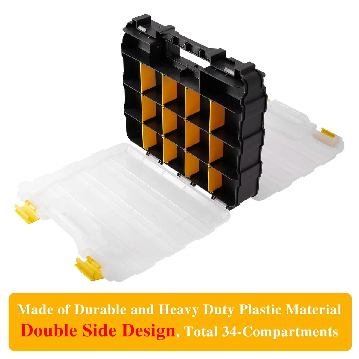 Hardware Organizer Box 34 Compartments Small Parts 1 PACK, Yellow
