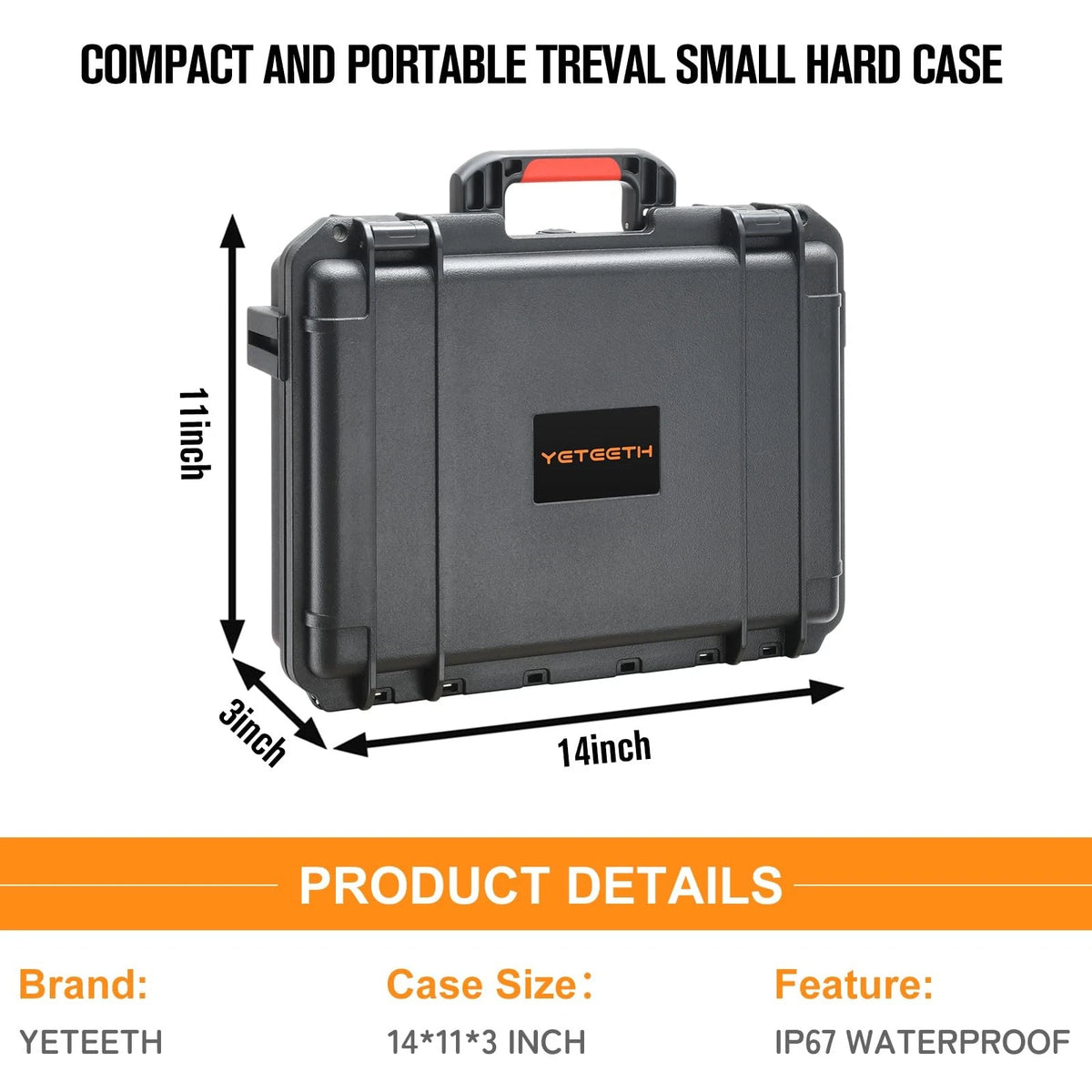 Hard Case for DJI Mini 4 Pro: Waterproof Shell with Foam Black