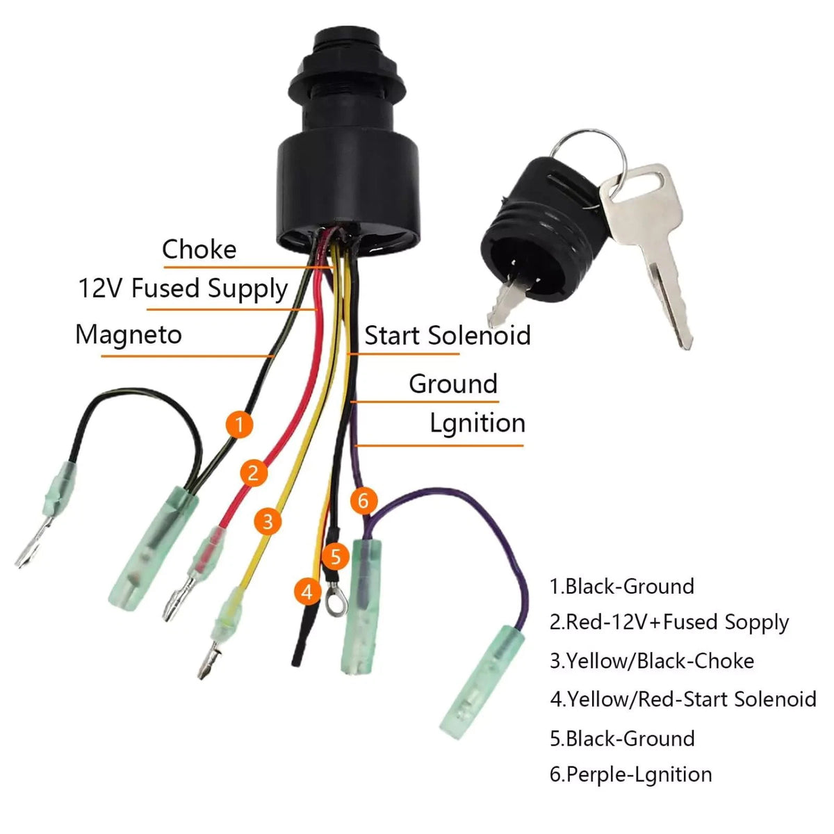 Boat Ignition Key Switch For Mercury Outboard Control Box Motor 87-17009A5
