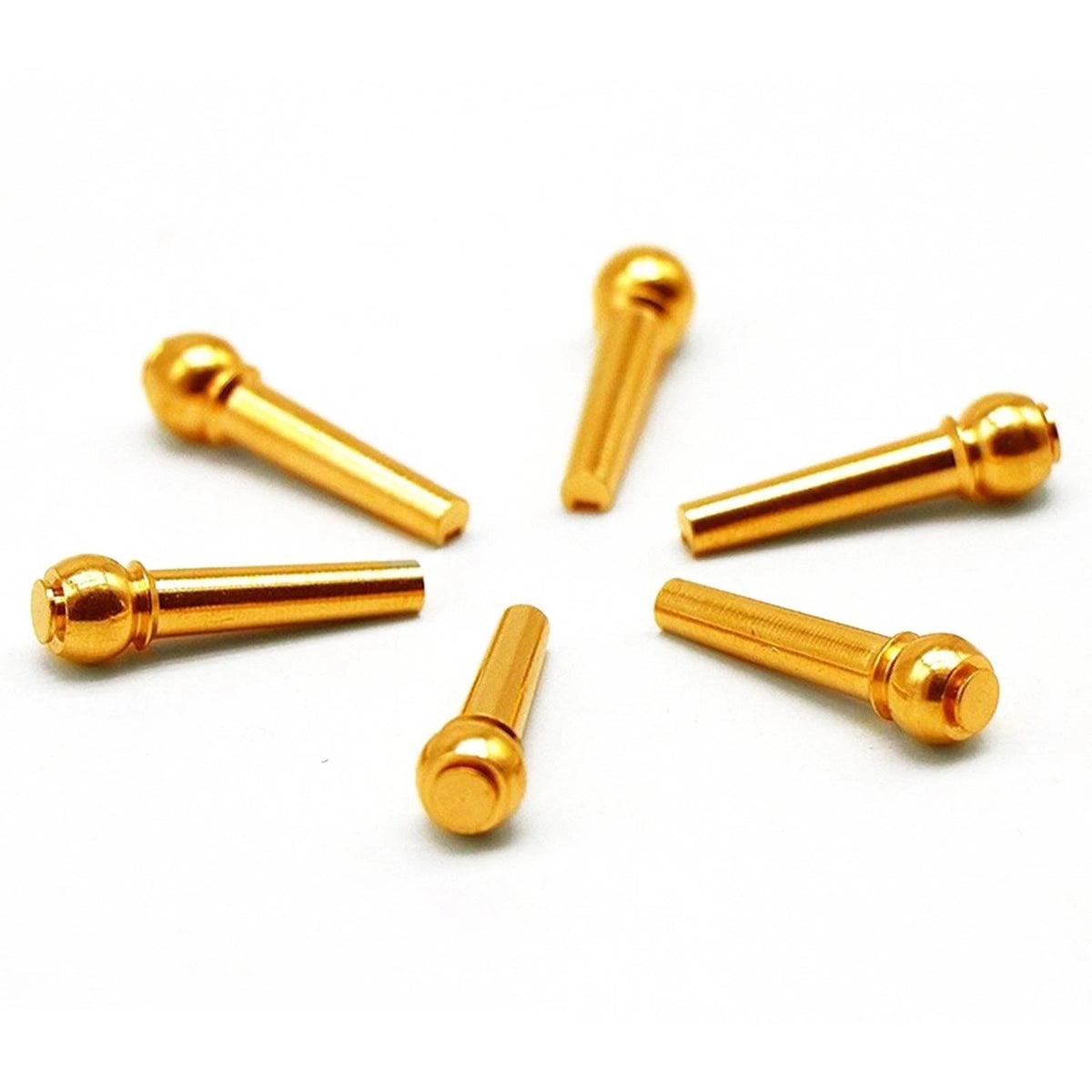 6 Pack Guitar Strings Fixed Brass Pins Bridge Nail Cone Parts For Folk Guitar