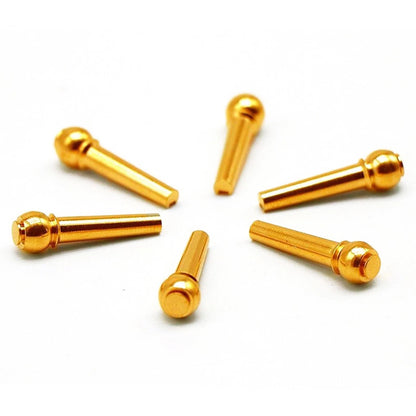 6 Pack Guitar Strings Fixed Brass Pins Bridge Nail Cone Parts For Folk Guitar