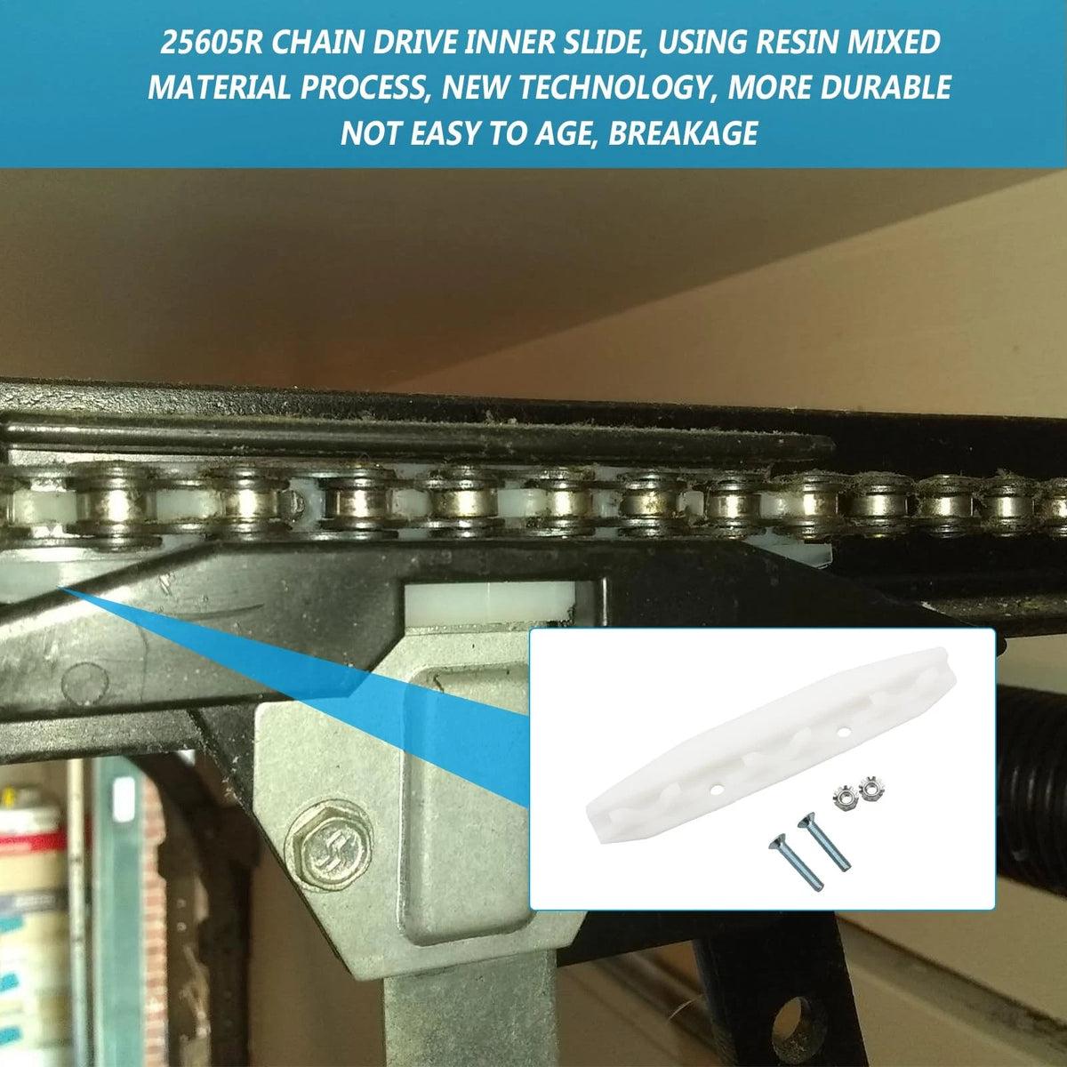 25605R Chain Drive Inner Slide for Genie Garage Door Opener，Compatible White