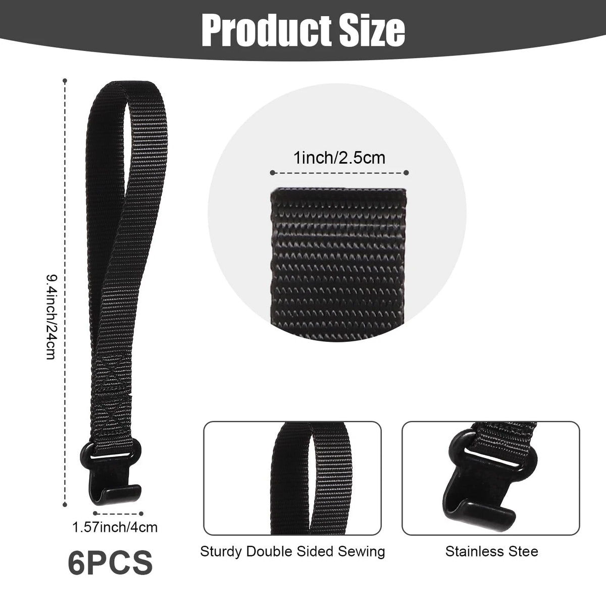 6pcs Rooftop Cargo Tie Down Hook Straps, Car Roof Carrier Door Hooks...