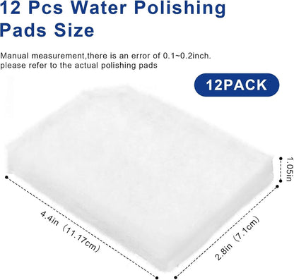 12 Pack Water Polishing Pads Fit for 306/307 406/407 Canister Filter White