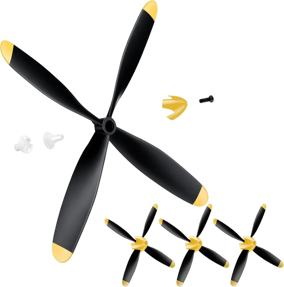 3 Sets Spare RC Plane Propellers Compatible with Mustang 400mm Yellow Nose
