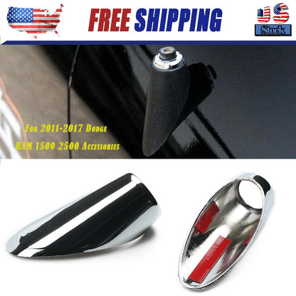 Chrome Antenna Cover Trim Accessories Fit For 2011-2017 Dodge RAM 1500 2500 3500