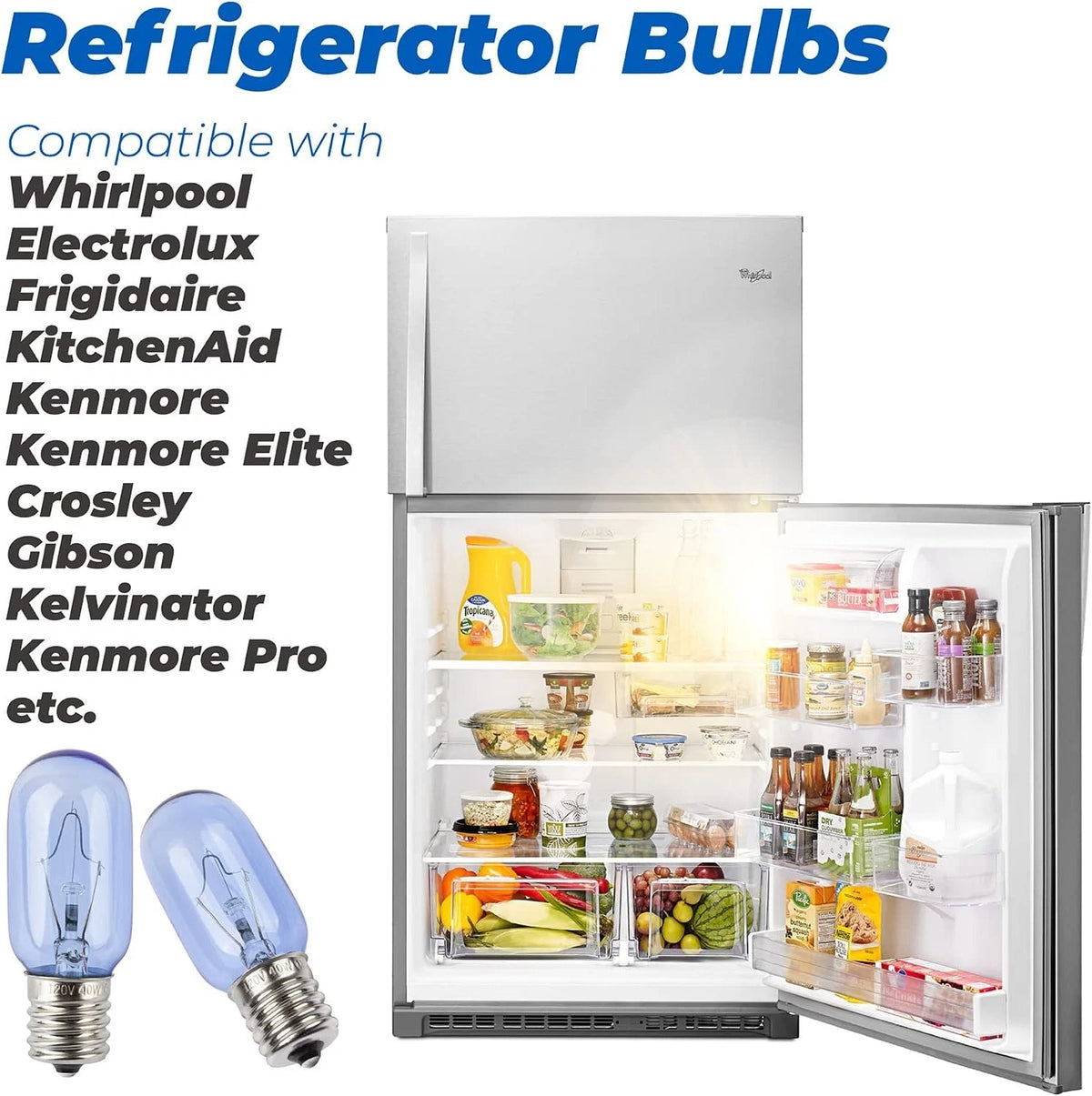 297048600 241552802 Refrigerator Light Bulb Replacement T8 120V 40W...