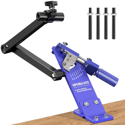 SporGain [Updated] Lawn Mower Blade Sharpener 15°-45° Adjustable Frame Blue