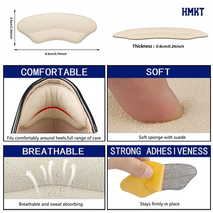 Heel Grips Liner Cushions Inserts for Loose Shoes Pads and Beige+black