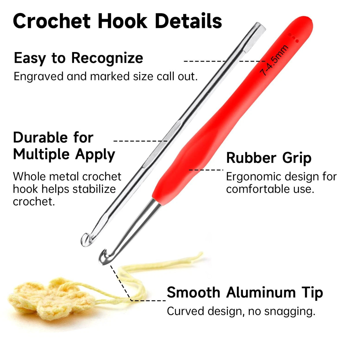 INSCRAFT 67 Pack Crochet Hooks Set, 13 67 Pcs Hook Multicolor