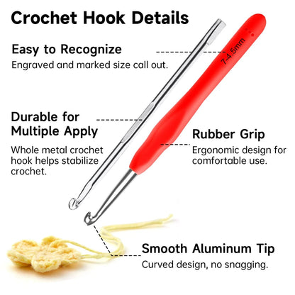 INSCRAFT 67 Pack Crochet Hooks Set, 13 67 Pcs Hook Multicolor