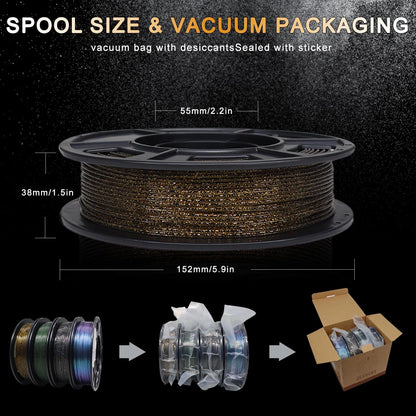 YOUSU 3D Printer Filament Galaxy PLA PLA, 1-galaxy Pla 250g*4 Pack