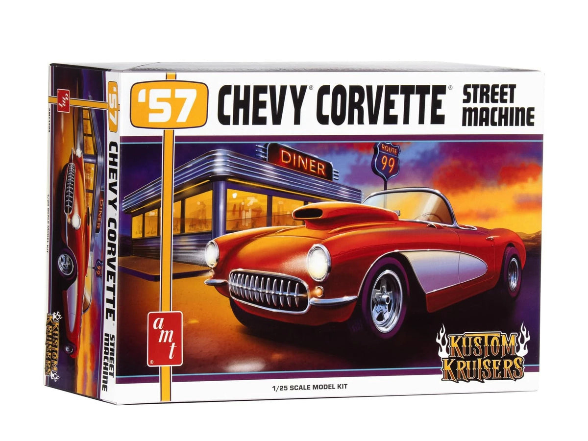 AMT 1957 Chevy Corvette Street Machine 1:25 Scale Model Kit – 6.5 inches, N/A