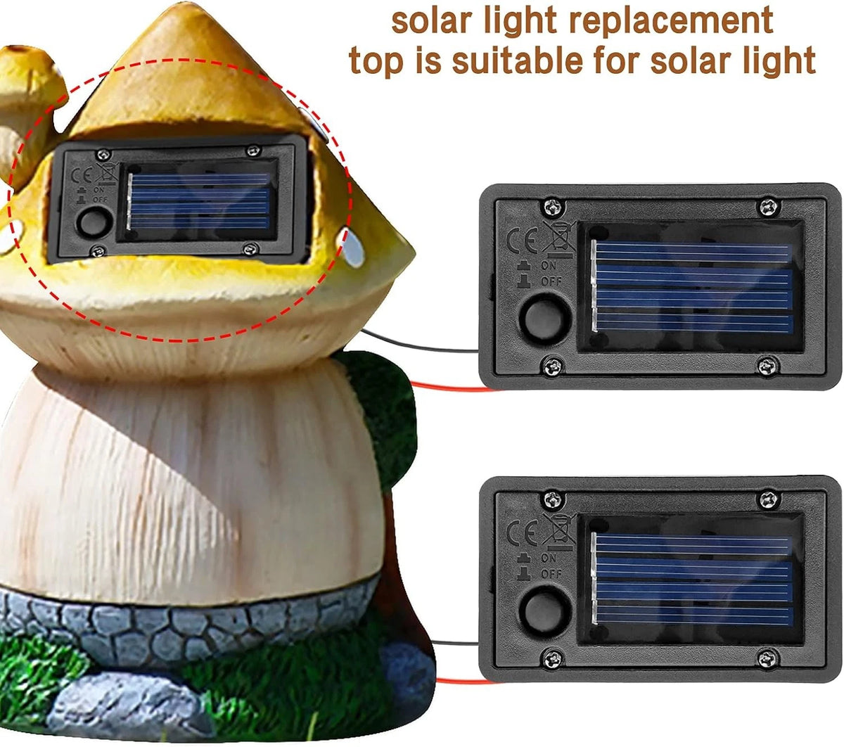 Battery Box, Solar Lantern Light Replacement Parts Top for Outdoor 4PCS