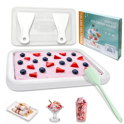 Rolled Ice Cream Maker with 10.24 Inches X 8.27 X 1.26 Inches, White