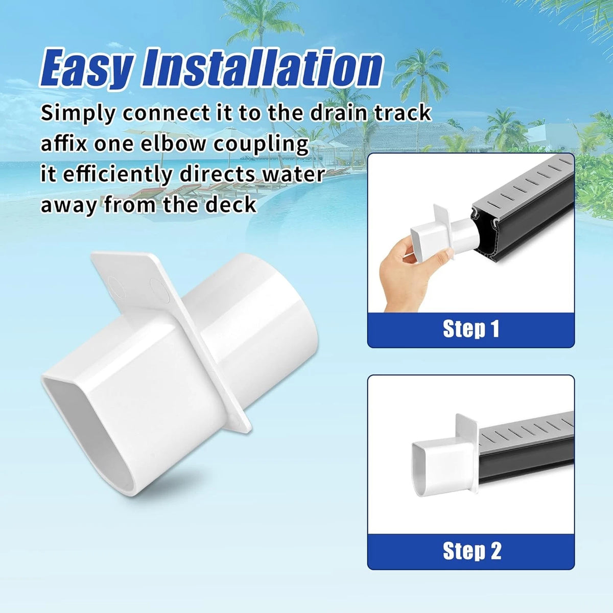 Deck Drain Adapter, fit for Stegmeier Channel 1 1/2" One Pack