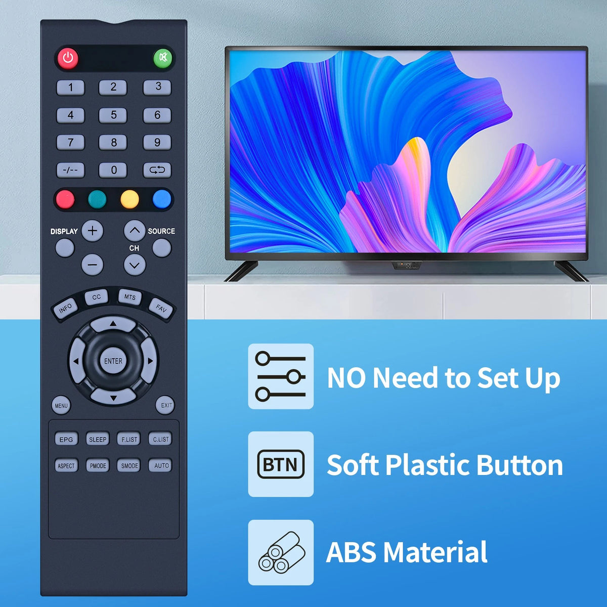 Remote Control For RCA 20914,TuTu LED TV 22E3,Impecca TL2402H
