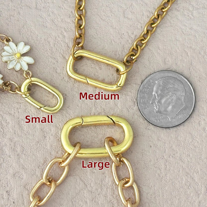 OHINGLT 10Pcs Carabiner Clip Pendant Clasps S (0.55×0.32×0.08in), Gold