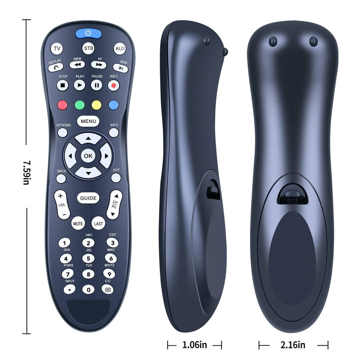 Universal Remote Control For Entone RC45P-T2 Set Top Box Black