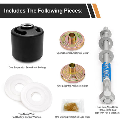 For Hendrickson Quick Align Pivot Bushing Kit+Alignment Collars S-24691S S-28654