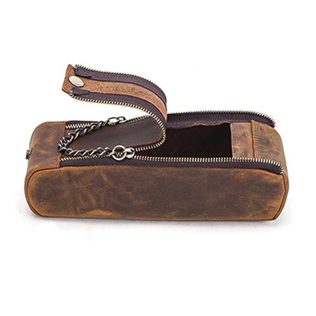 Leather Retro Style Cowhide Pen Case School Stationary Pen Pencil Pouch Bag