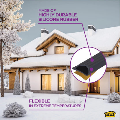 M-D Building Products 68668 Highly Durable Silicone Rubber 1/2" x 20', Black