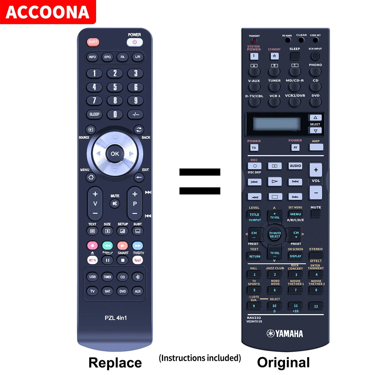 Remote Control For Yamaha Receiver RAV230 RAV231 RAV232 RAV233 RAV234 RX-V1300