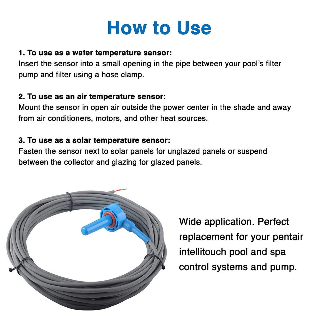 AR-PRO 520272 Air/Water/Solar Temperature Sensor with 20-Feet Cable 1-Pack