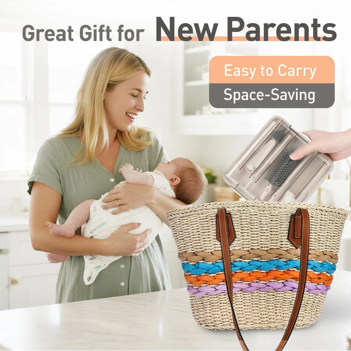 Travel Bottle Cleaner Kit, 6-in-1 Baby 7.4 x 1.8 x 7.8 inches, White