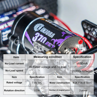 INJORA CNC Aluminum Complete Transmission with 370 Brushed Motor 45T for...