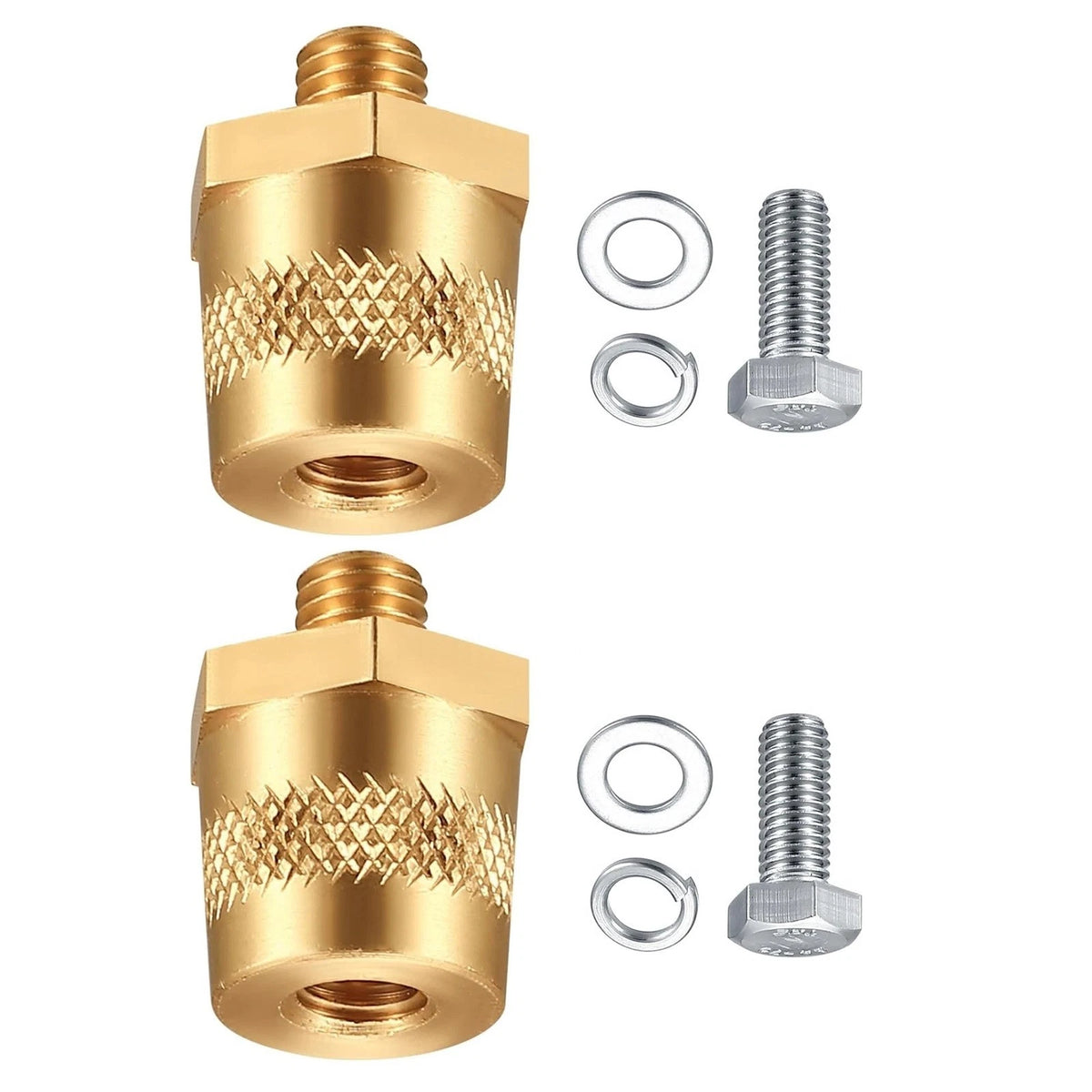 Positive Negative Battery Terminal Extenders Kit 2PCS Brass Connectors Car Auto