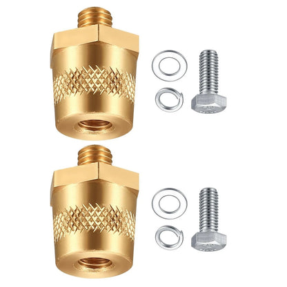 Positive Negative Battery Terminal Extenders Kit 2PCS Brass Connectors Car Auto
