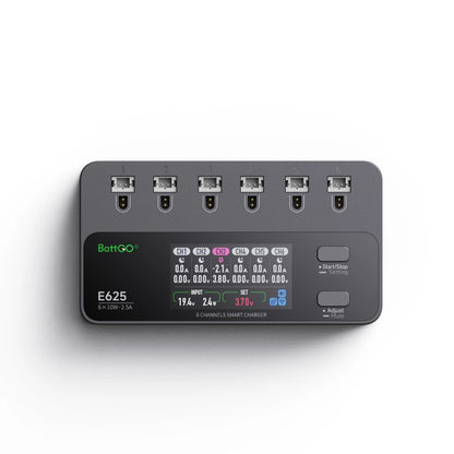 ISDT E625 6 Ports 1S LiHV Battery Charger Board Portable Type-C Black