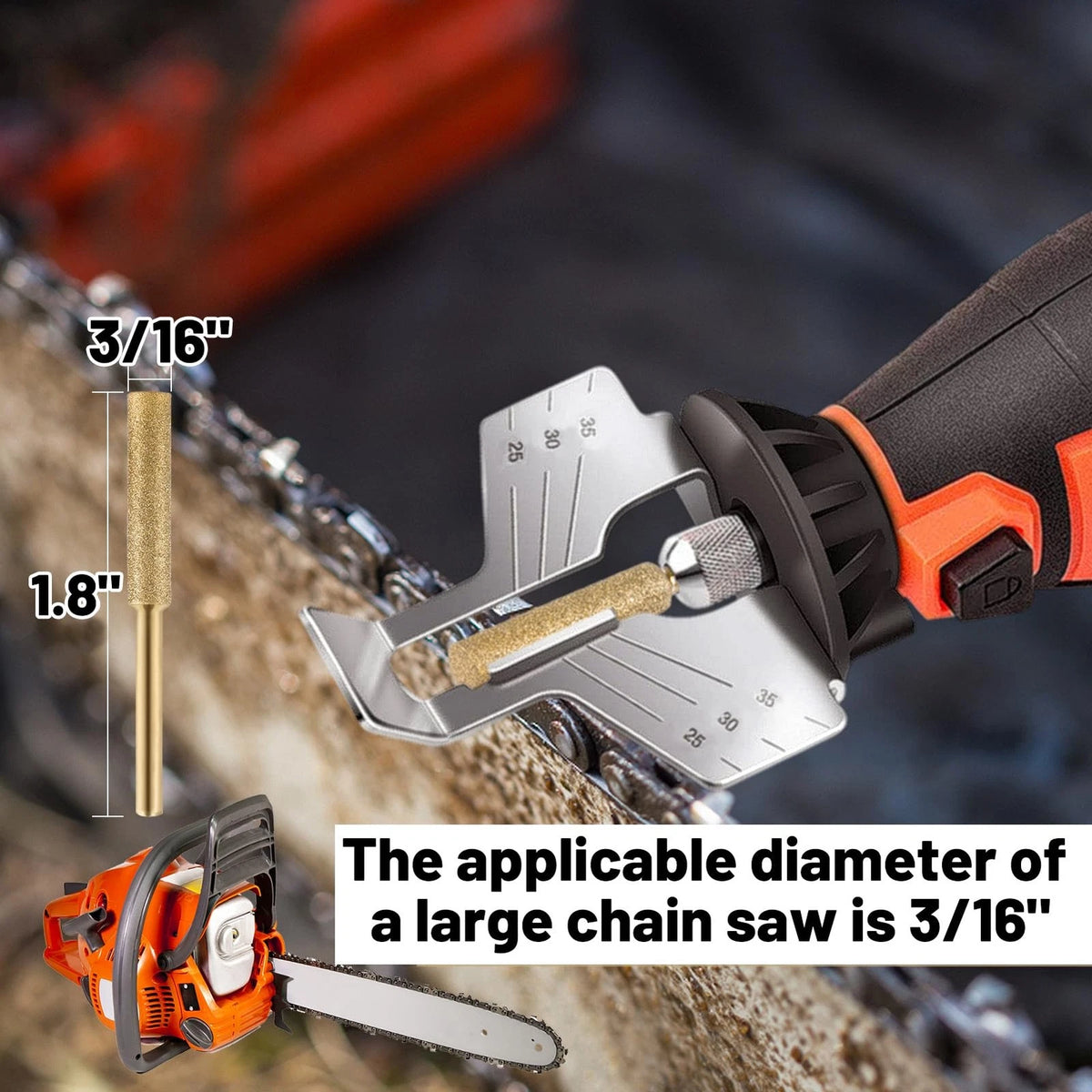 18pcs High Hardness Titanium Plated Chainsaw Sharpener Bits for 18 Pcs, 18