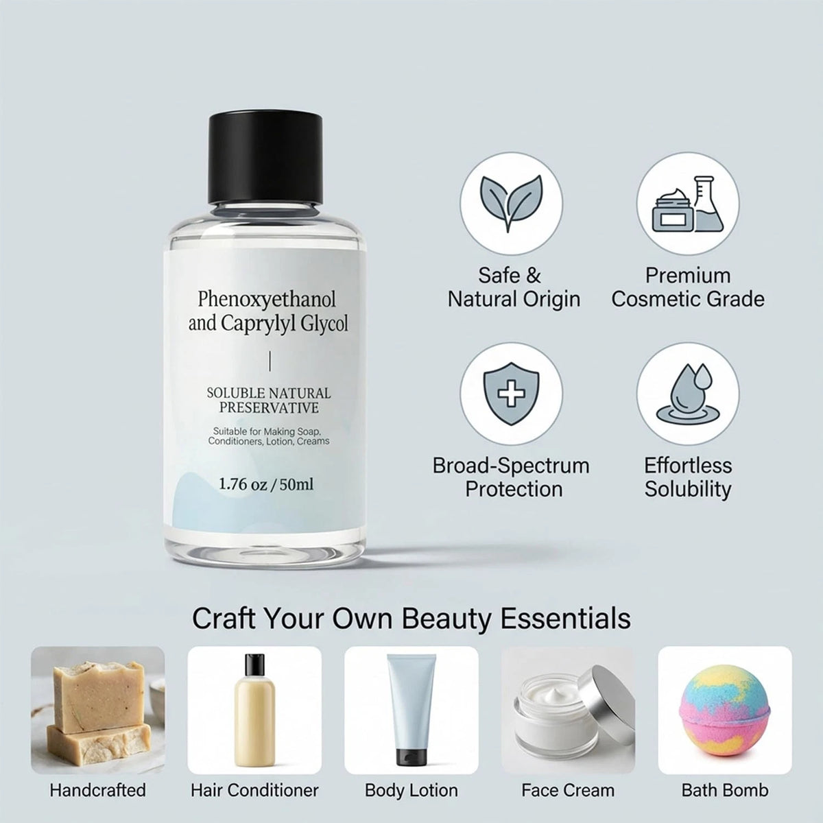 1.76oz Optiphen Preservative - Oil Soluble Natural Formula, Gentle on Skin,...