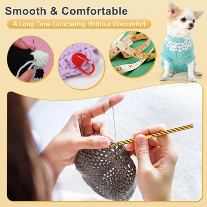 Aeelike Crochet Kit for Beginners Adults, Complete Set, Purple