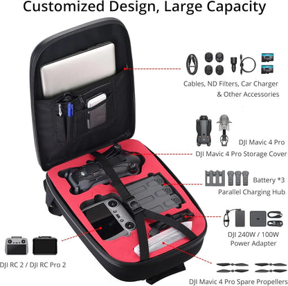 Mavic 4 Pro Case Backpack, Waterproof Travel Hard 4 Backpack