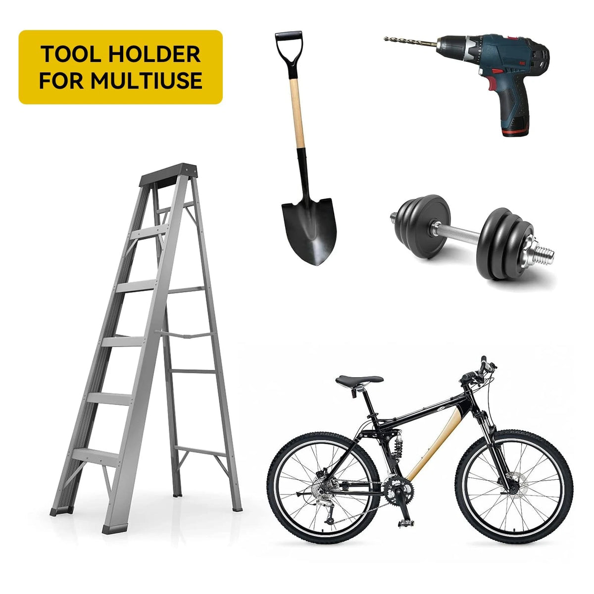 JNIHEEP Garage Organizer Trimmer Rack, Garden Power 1 Bracket, Black 1 Pack