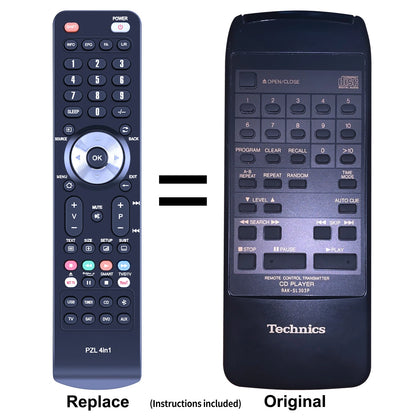 RAK-SL303P Replace Remote Control For Technics CD Player SA-G9013, SL-PG300