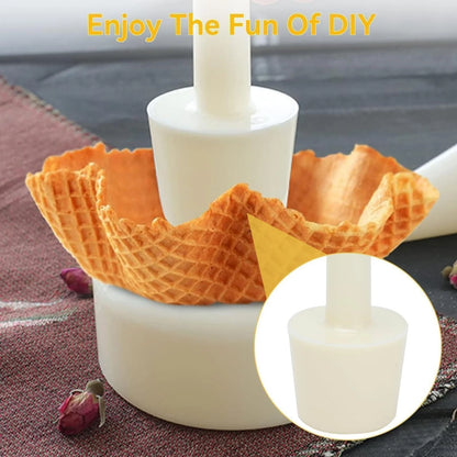 2PCS Waffle Cone Shaper, Ice Cream Maker Roller White