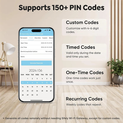 Fingerprint Smart Deadbolt with Keypad – Keyless Entry Standard, Bright Brass