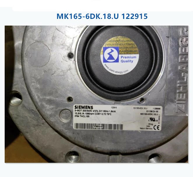 Ziehl-abegg MK165-6DK.18.U 122915 AC 200~345VAC 1.8KW For Siemens motor fan