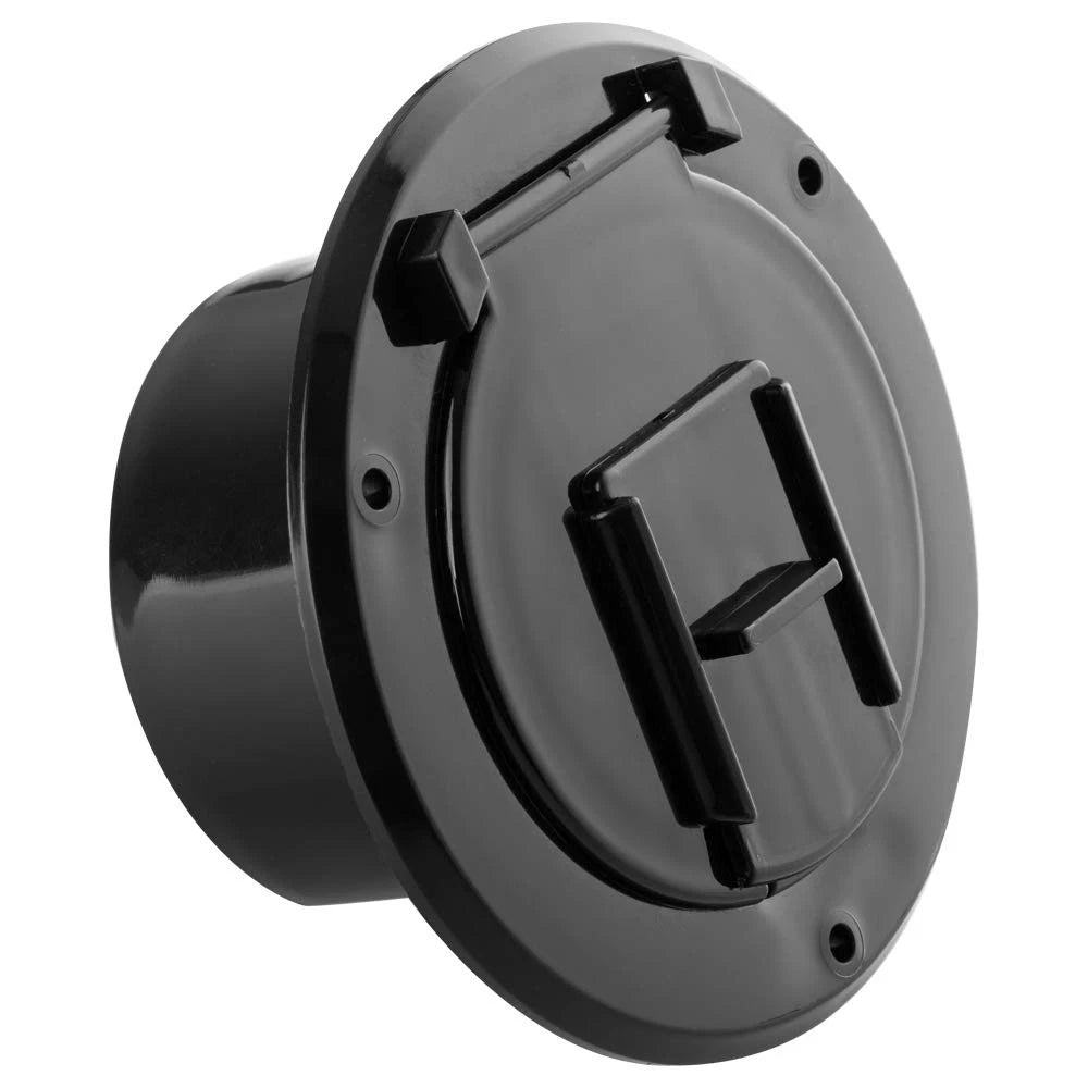 Halotronics RV 4 1/4-inch Round Electrical Cable Hatch for 4 1/4-Inch, Black
