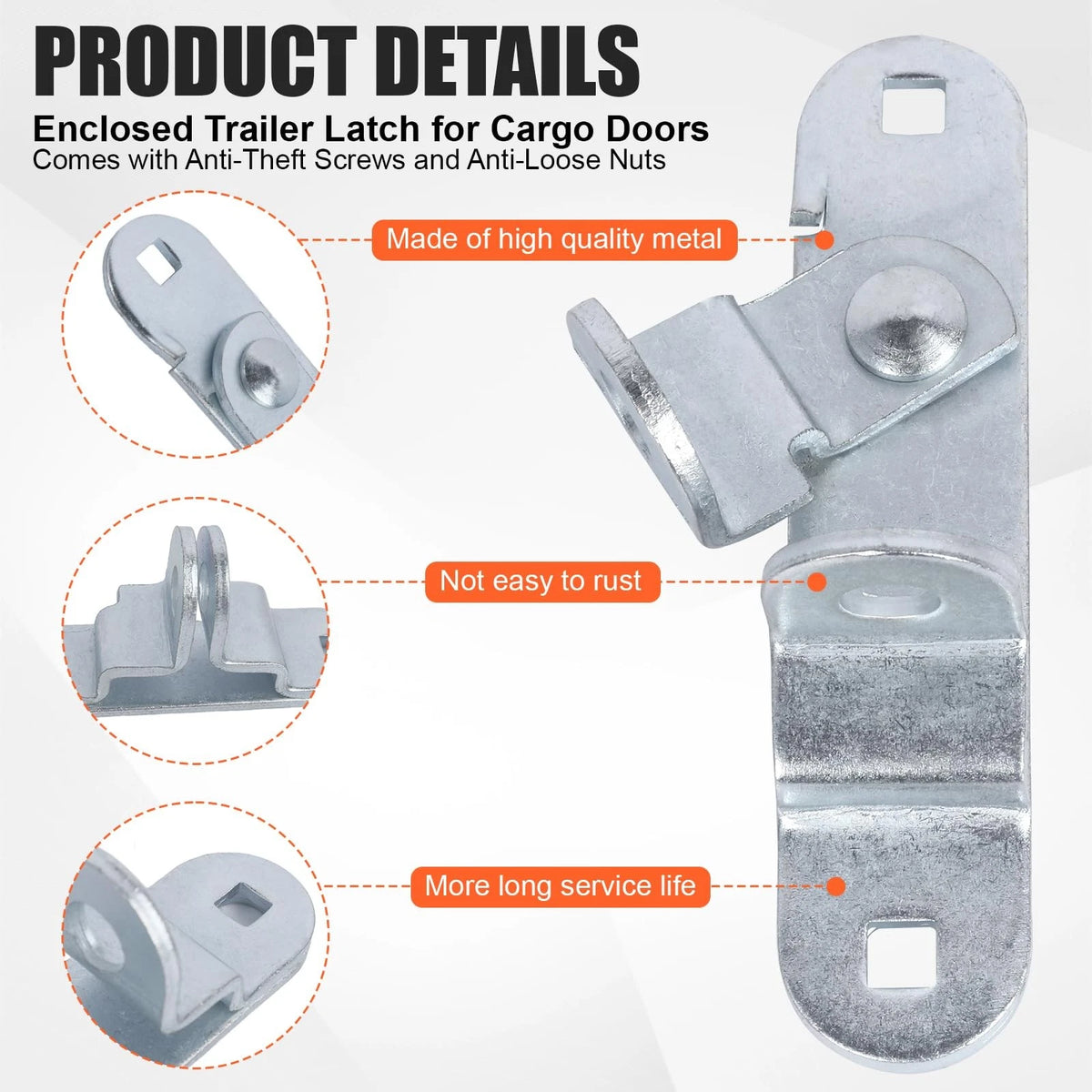 GDW Cargo Trailer Door Latch Hasp Keeper for Ramp Padlock Race Bar Lock...