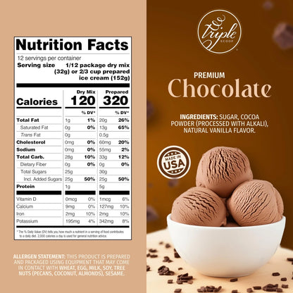 Triple Scoop - Premium Chocolate (2) Ice Cream Mix For 2 Pack, chocolate