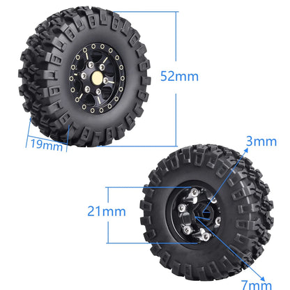 HobbyPark Brass 1.0 Beadlock Wheels and Tires for Traxxas TRX4M Medium