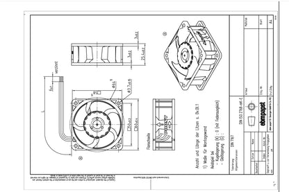Ebmpapst Fan 624/2HH Axial Fan DC 24V 3.5W 0.15A 60*60*25MM 3-Wire Cooling Fan