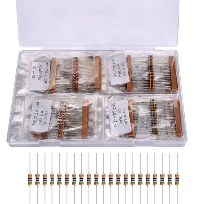 1125-Piece 25-Value Resistor Assortment Kit (1Ohm-1M Ohm) 1/4W 5% Carbon...